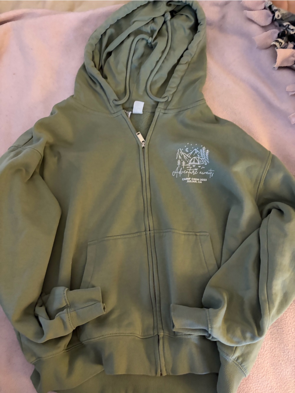 H&M Olive Green Zip Hoodie Jacket